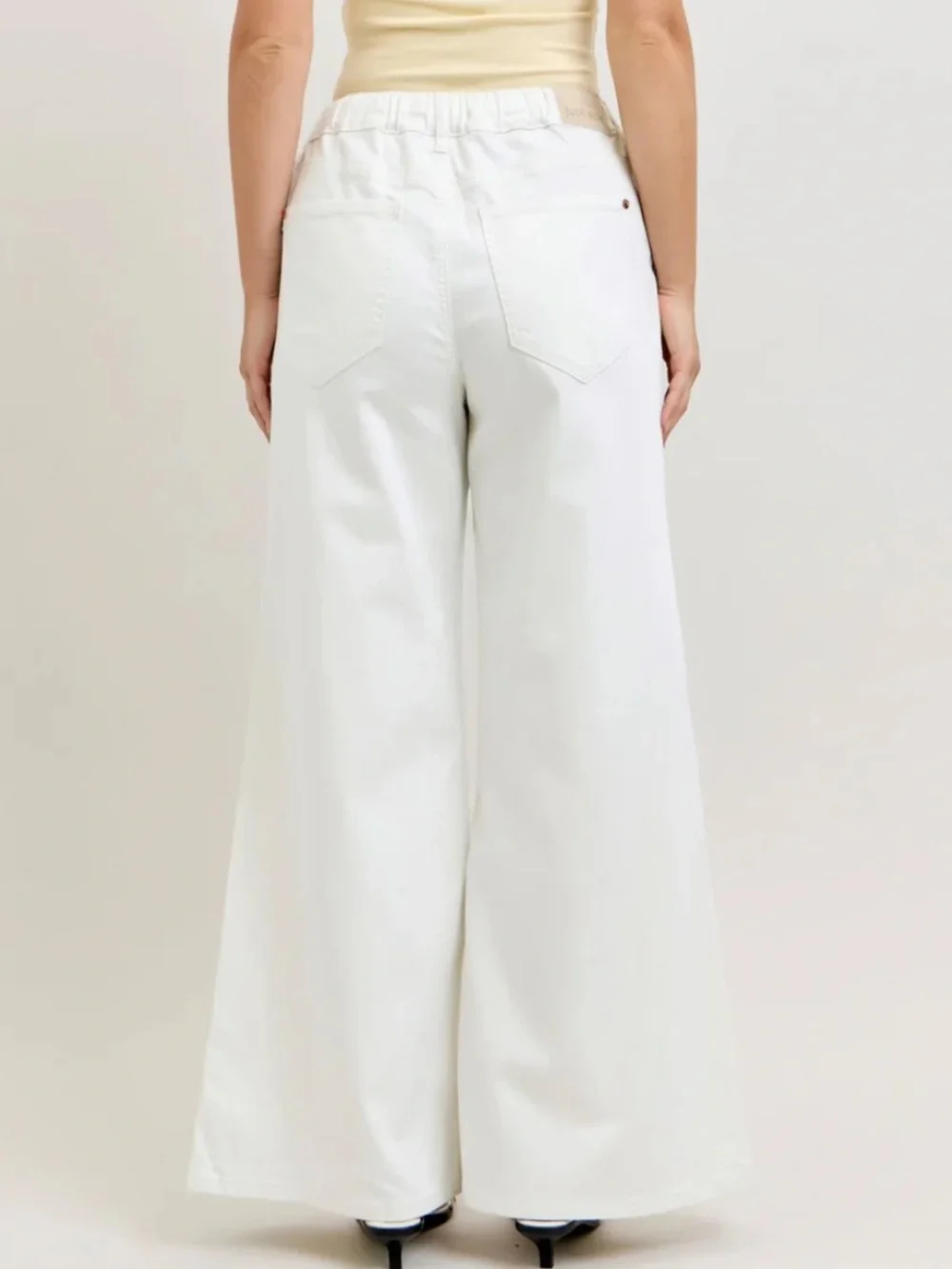 Judy Blue White High Waist Wide Palazzo Jeans Size 5/27 X Short - Picture 2 of 7